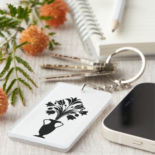 Boho Mid Century Flower Pot Sleutelhanger (Voorkant Rechts)