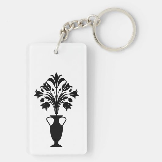 Boho Mid Century Flower Pot Sleutelhanger (achterkant)