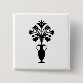 Boho Mid Century Flower Pot Vierkante Button 5,1 Cm (Voorkant)