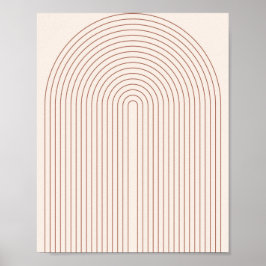 Boho Mid Century Modern  Line Rainbow 5 Poster