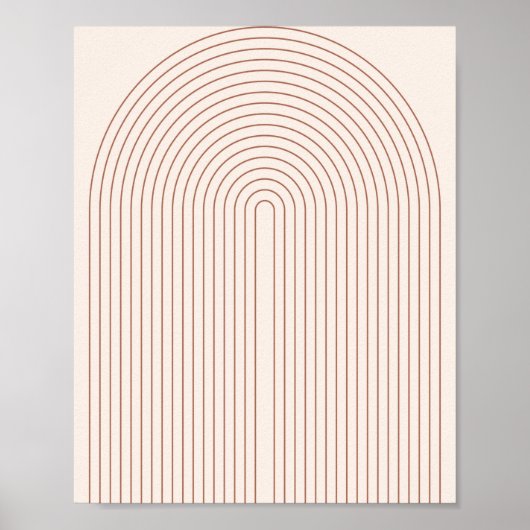 Boho Mid Century Modern  Line Rainbow 5 Poster (Voorkant)