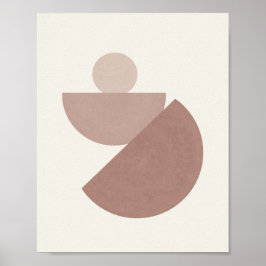 Boho Mid Century zachte roze en beige Poster