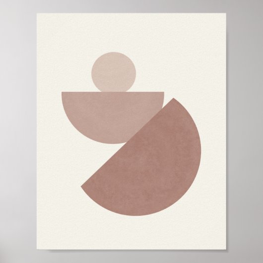 Boho Mid Century zachte roze en beige Poster (Voorkant)