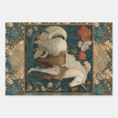 Boho middeleeuwse eenhoorn verlichte bloem inpakpapier vel (Voorkant 3)