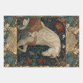 Boho middeleeuwse eenhoorn verlichte bloem inpakpapier vel (Voorkant)