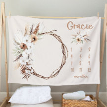 Boho mijlpaal deken meisje - maand deken-persoon
