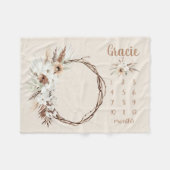 Boho Milestone Blanket Girl - Month Blanket-Person Fleece Deken (Voorkant (Horizontaal))