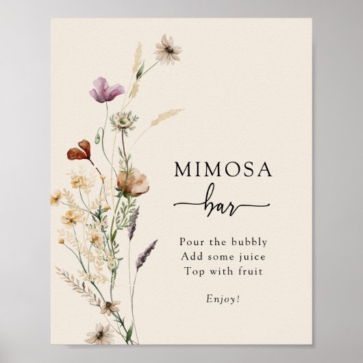 Boho Mimosa Bar Poster (Voorkant)