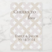 Boho Mini Wijnflessen Proost op LIEFDE Wijn Etiket (Enkel label)