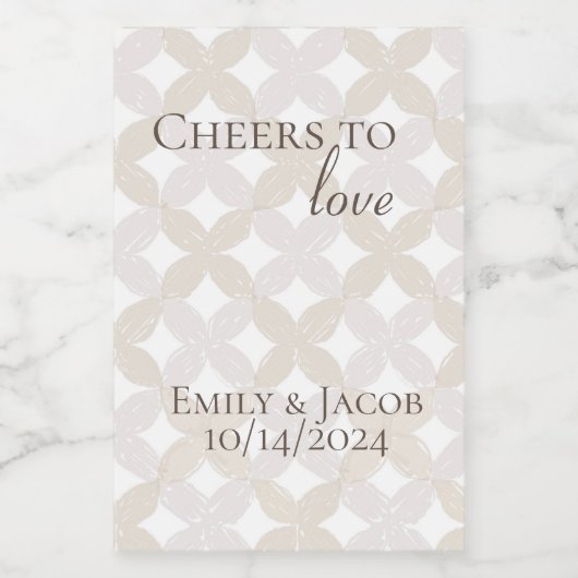 Boho Mini Wijnflessen Proost op LIEFDE Wijn Etiket (Enkel label)