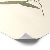 Boho Minimaal Botanisch Blad Neutraal Groen Beige Poster (Hoek)