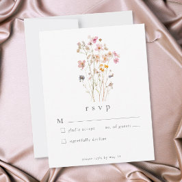 Boho Minimaal Gedroogde Wilde Bloem Botanische Tro RSVP Kaartje