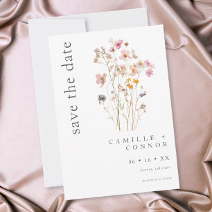 Boho Minimaal Gedroogde Wilde Bloem Botanische Tro Save The Date