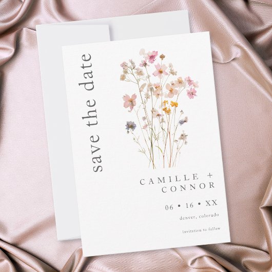 Boho Minimaal Gedroogde Wilde Bloem Botanische Tro Save The Date