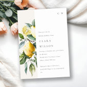 Boho Minimaal Geel Citroen Tuin Bruiloftsfeest Kaart