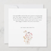 Boho Minimaal Geperste Wilde Bloem Botanische Trou Bedankkaart (Achterkant)