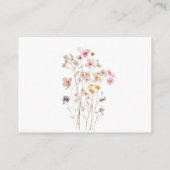 Boho Minimaal Geperste Wilde Bloem Botanische Trou Informatiekaartje (Achterkant)