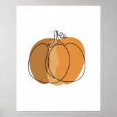 Boho Minimaal Pompoen Herfst  Poster (Voorkant)