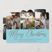 Boho Minimal Christmas Kaart 4 Foto's Vakantie Kaa (Voorkant / Achterkant)