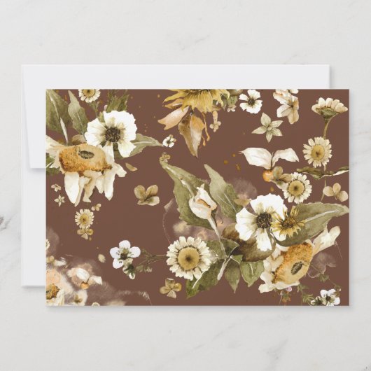 Boho Minimal Herfst Wildflower Foto Opslaan van de Save The Date (Achterkant)