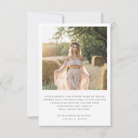 Boho Minimal Love & Bedankt Vrijgezellenfeest Foto (Achterkant)