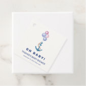 Boho Minimal Nautical Anchor Balloon Baby shower Bedankjes Labels (In situ)