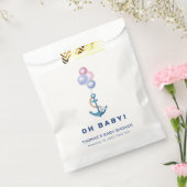 Boho Minimal Nautical Anchor Balloon Baby shower Bedankzakje (Gezegeld)