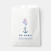 Boho Minimal Nautical Anchor Balloon Baby shower Bedankzakje (Voorkant)