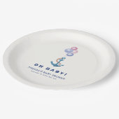 Boho Minimal Nautical Anchor Balloon Baby shower Papieren Bordje (Gekanteld)