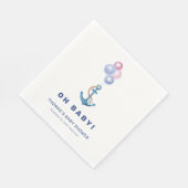 Boho Minimal Nautical Anchor Balloon Baby shower Servet (Hoek)