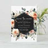 Boho Minimal Peach Wedding Save The Date (Staand voorkant)