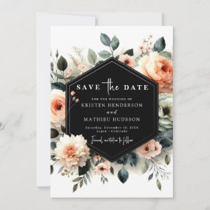 Boho Minimal Peach Wedding Save The Date