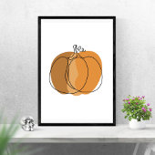 Boho Minimal Pumpkin Herfst Poster
