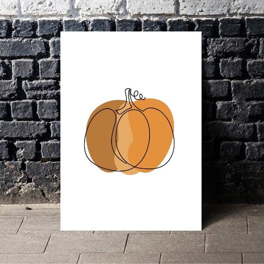 Boho Minimal Pumpkin Herfst Poster