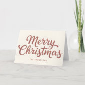 Boho Minimal Script Prettig Kerstfeest Feestdagen Kaart (Voorkant)