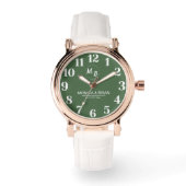 Boho minimal simple Floral Monogram Horloge (Voorkant)