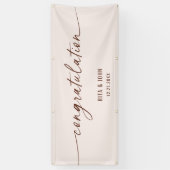 Boho Minimal Wedding Gefeliciteerd Handschrift Spandoek (Verticaal)