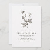 Boho Minimal Wildflower Wedding Rehearsal Dinner Kaart (Voorkant)