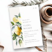 Boho Minimal Yellow Lemon Garden Baby shower Kaart