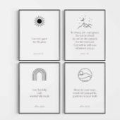 Boho minimal zwart kinder bijbel vers set van 4 pr