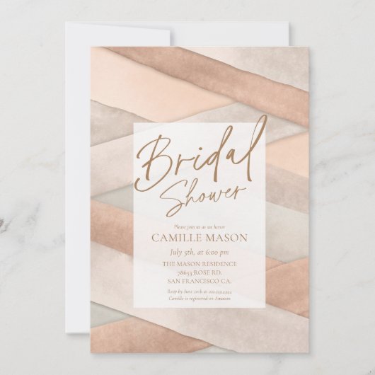 Boho Minimale Bridal Shower-uitnodiging Kaart (Voorkant)