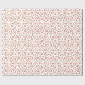 Boho Minimale handbediende daisesroze patroon Cadeaupapier (Vlak)