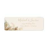 Boho Minimale Pampas Grass Crème Label (Voorkant)