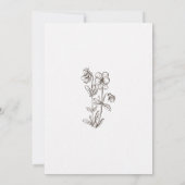 Boho Minimale Wildflower Trouw Rehearsal Dinner Kaart (Achterkant)