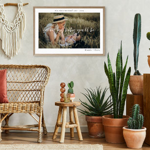 Boho Minimalist 1 Foto Eerste Moederdag Poster