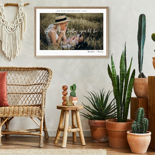 Boho Minimalist 1 Foto | Eerste Moederdag Poster