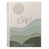 Boho minimalist, aangepaste Logo monogram scriptna Notitieboek (Voorkant)