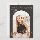 Boho Minimalist Afstuderen Foto Aankondiging Kaart (Voorkant)