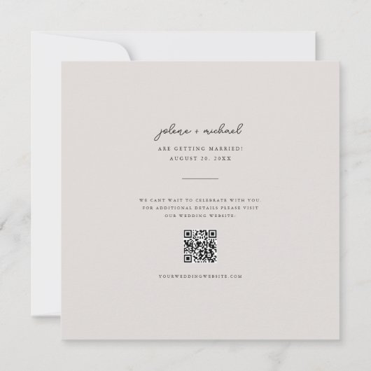 Boho minimalist Bewaar de datum aankondiging Kaart (Achterkant)