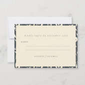 Boho Minimalist Black Hand Drawn Floral Wedding RSVP Kaartje (Voorkant)